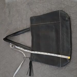 The Sac black pebbled leather shoulder handbag